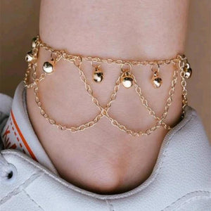Gold Plated Bell Charm Anklet.
