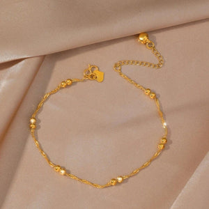 Gold Plated Heart Decor Anklet.