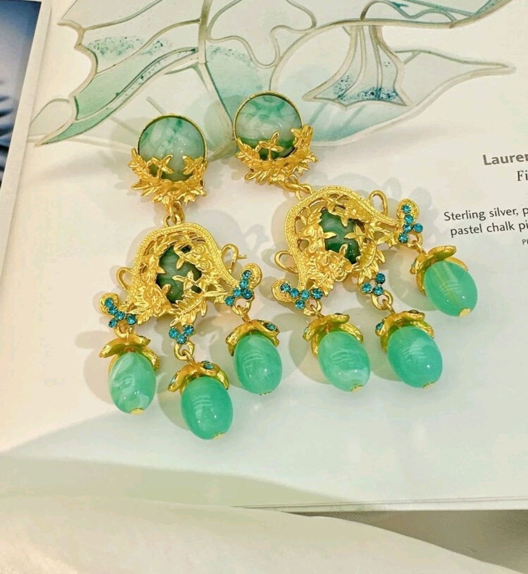 Vintage Gemstone Dangle Earrings