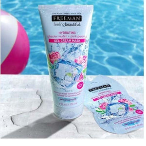 Freeman Hydrating Gel Cream Facial Mask, Moisturizing, Softening, and Calming Beauty Face Mask with Glacier Water and Pink Peony, 6 oz