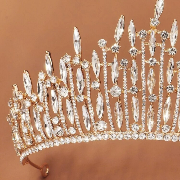 Rhinestone crown design wedding headband