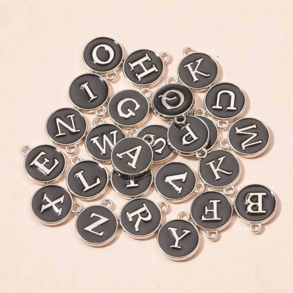 Initial Letter pendant ( black )