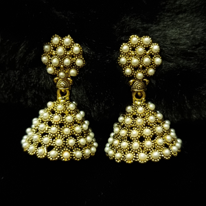 Pearl jhumki style earrings
