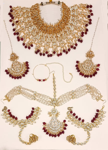 Kundan Haya Moti Designer Maharaani Bridal Jewellery Set.