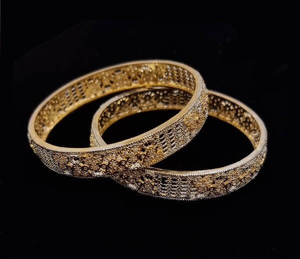 Gold-Plated AD Stone Semi Bridal Set.