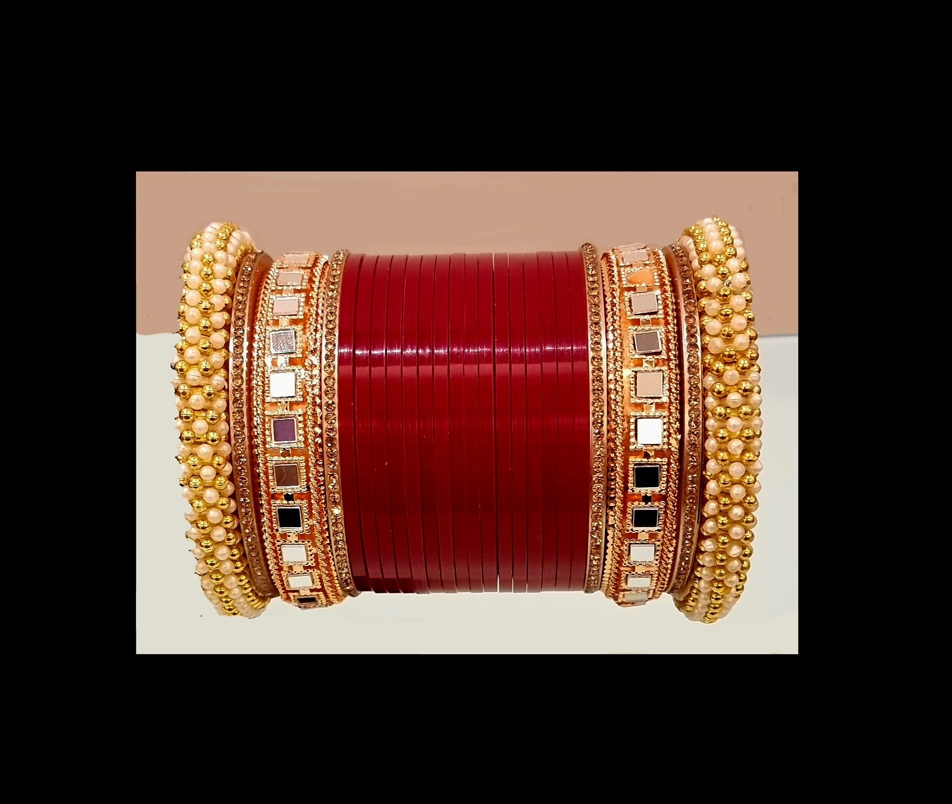 Traditional Red Bridal Chura By STYLBL [ size 2.8 ]