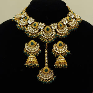 Hand made Kundan Gold Plated Choker Necklace Set