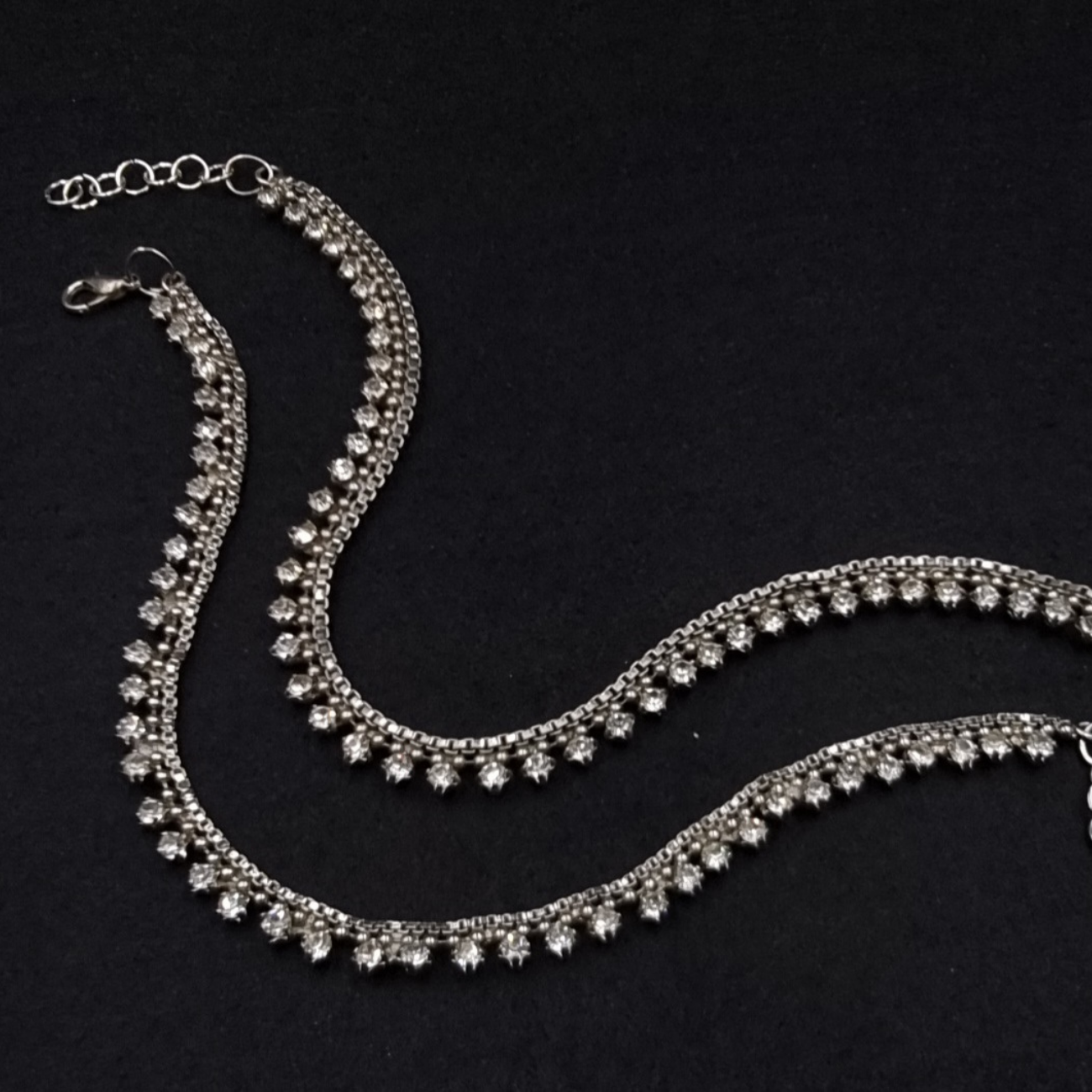 Oxidized silver anklet.