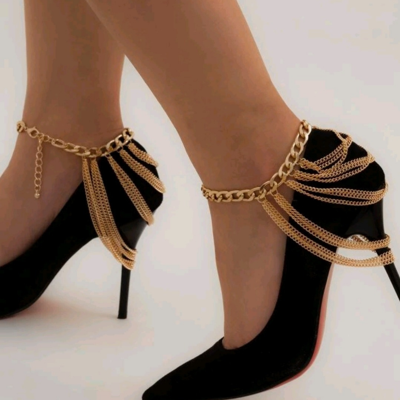Layered chain anklet