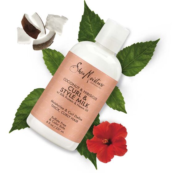 SheaMoisture Coconut & Hibiscus for Thick, Curly Hair & Style Milk Cream 8 oz