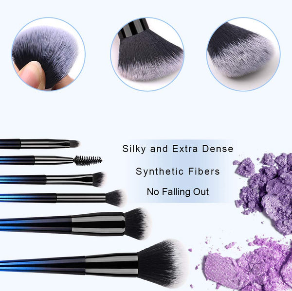 Makeup Brushes Set with a Portable Cosmetic Bag - HEDILINA 10 pcs