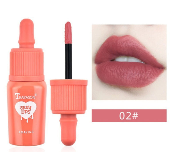 TEAYASON Liquid Lip Gloss Matte Lip Dyeing Moisturizing Makeup 6 Colors