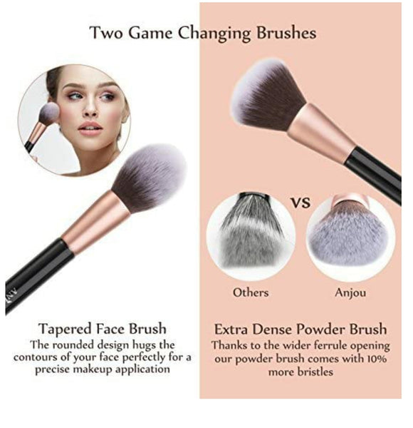 Makeup Brushes, Anjou 16pcs Makeup Brush Set Kit With Case Bag, 