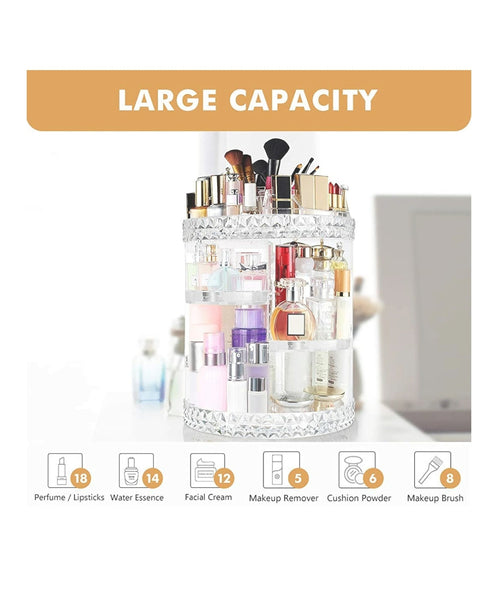 Makeup Organizer 360 Degree Rotating 7 Adjustable Layers Large Capacity 