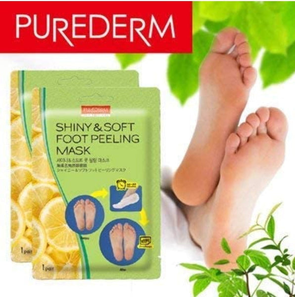 Multi Pair Foot Peeling Mask Set By Purederm - Exfoliating Foot Peel Spa Mask For Baby Soft Skin W/Sunflower Seed Oil & Lemon Extract