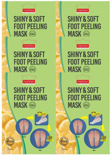 Multi Pair Foot Peeling Mask Set By Purederm - Exfoliating Foot Peel Spa Mask For Baby Soft Skin W/Sunflower Seed Oil & Lemon Extract