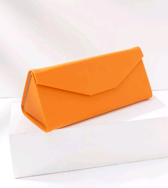 Foldable Glasses Case, Magnetic with Triangle Fold in PU Leather for All Glasses
