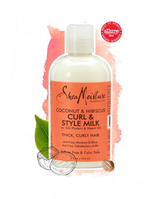 SheaMoisture Coconut & Hibiscus for Thick, Curly Hair & Style Milk Cream 8 oz