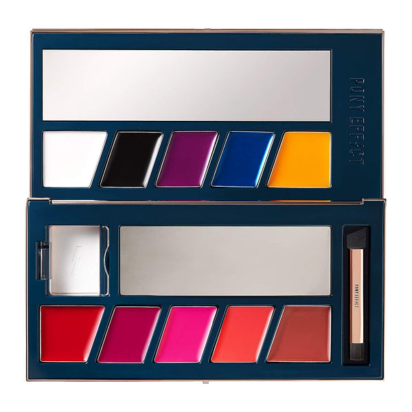 PONY EFFECT Customizing Lip Palette 11g, 0.38 Ounces, Lip color, Lip makeup, 10 Color Create Customizing Colors, With Dual Lip Brush