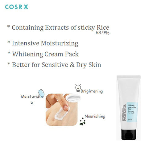 COSRX Ultimate Nourishing Rice Overnight Spa Mask, 60ml